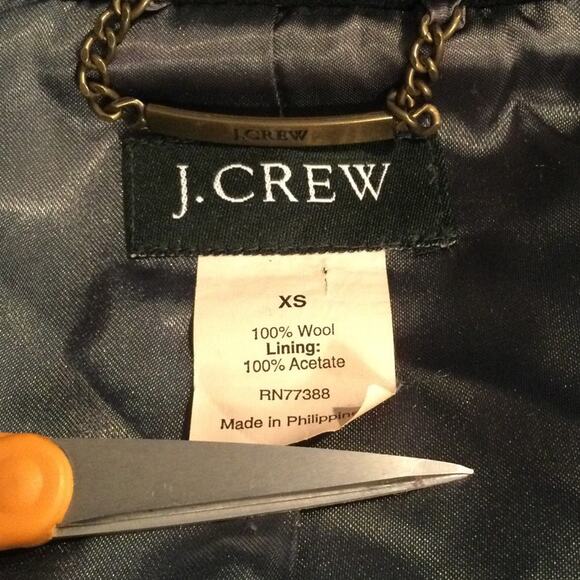 J. Crew Peacoat Wool Double Breasted Blk jacket XS - Picture 4 of 4
